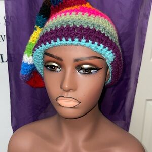 Multicolor crochet long hat